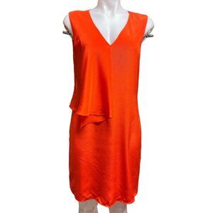 Women  TIBI red- orange shift dress - 100% silk -sz 4